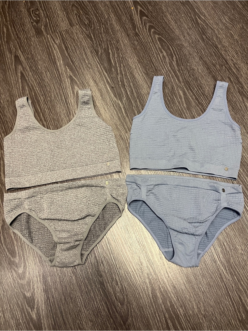 NWOT Lucky Brand Ribbed Two-Piece Sets in Gray and Light Blue
